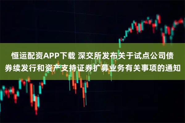 恒运配资APP下载 深交所发布关于试点公司债券续发行和资产支持证券扩募业务有关事项的通知